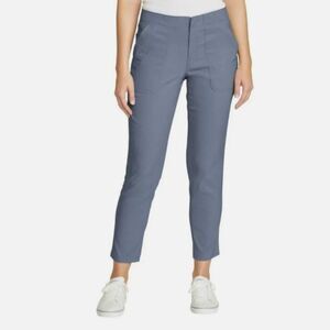 New Eddie Bauer Women's Slate Blue Horizon Straight Ankle Pants 16
